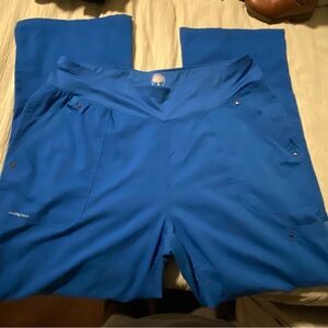 Women’s Healing Hands Purple Label Scrub Pants and Top Size Large XL Royal Blue